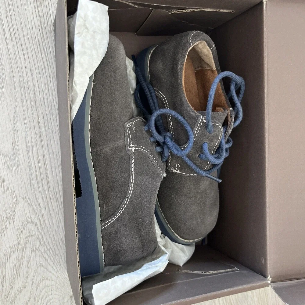 Florsheim‎ KEARNY JR. Boys Plain Toe Oxford gray Suede Size 3